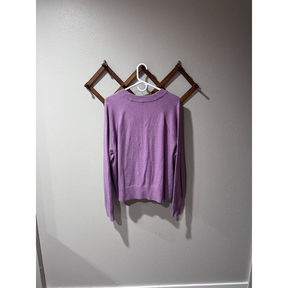 Faherty Cardigan Sweater Women's 2X Purple Lilac Jackson V-Neck Button Knit - Picture 3 of 4